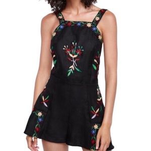 ZARA black embroidered romper
